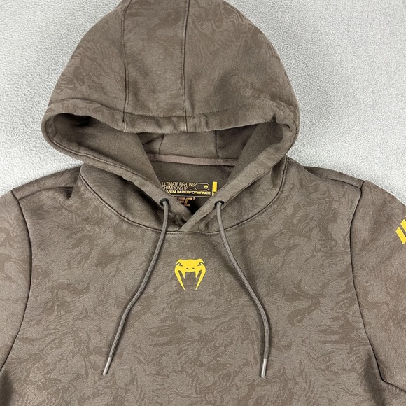 UFC Hoodie Mens Medium Brown Venum Pullover Sweatshirt MMA Mixed Martial Arts - Picture 2 of 9